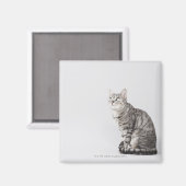 Kat omhoog kijkend magneet (Voorkant / Achterkant)