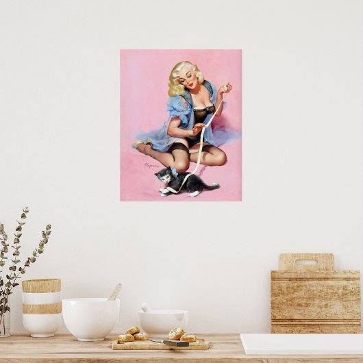 Kat omhoog poster (Keuken)