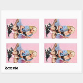 Kat omhoog rechthoekige sticker (Vel)