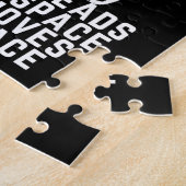 Kat omhulsel met feliene gratiegedicht zwarte jigz legpuzzel (Zijkant)