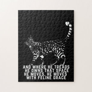 Kat omhulsel met feliene gratiegedicht zwarte jigz legpuzzel