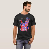 Kat Onafhankelijkheidsdag, Vlag van de VS Luipaar T-shirt (Voorkant volledig)