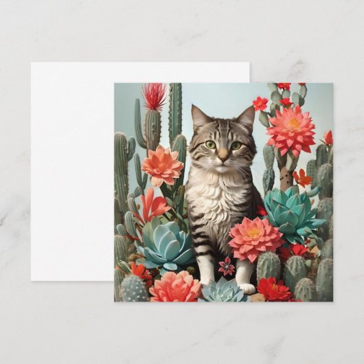 Kat onder de cactussen | Kattenliefhebbers (Voorkant / Achterkant)