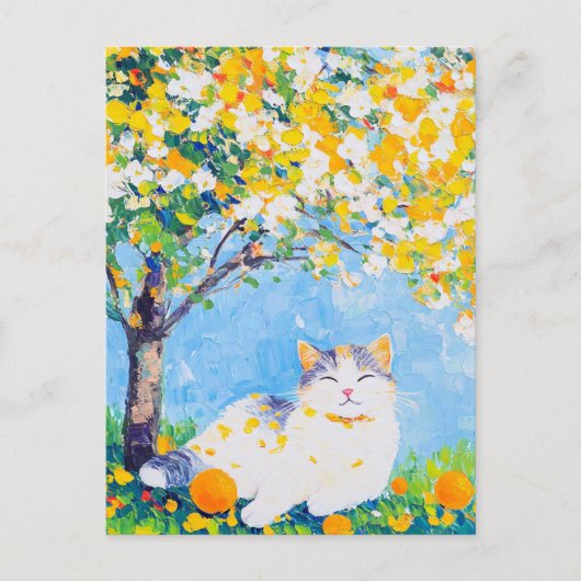 Kat onder de Oranje boom Briefkaart (Voorkant)