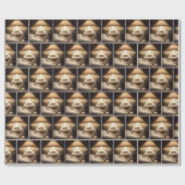 Kat onder een lampenkap schilderij cadeaupapier (Vlak)