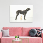 Kat onder Great Dane Canvas Afdruk (Insitu (Woonkamer))
