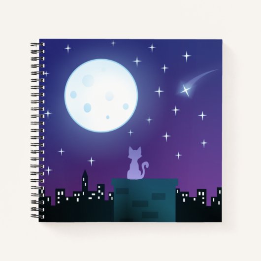 Kat onder het moonlicht notitieboek (Voorkant)