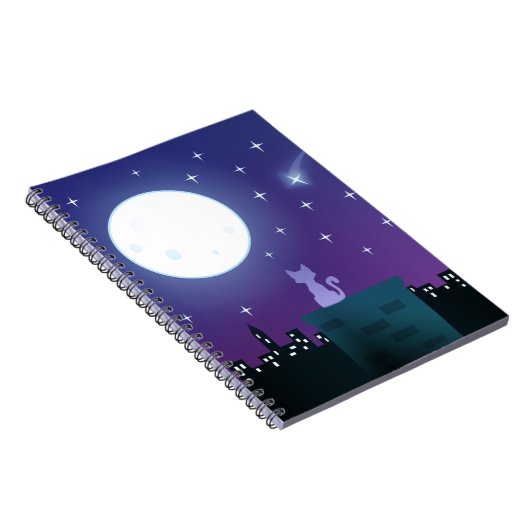 Kat onder het moonlicht notitieboek (Rechterzijde)