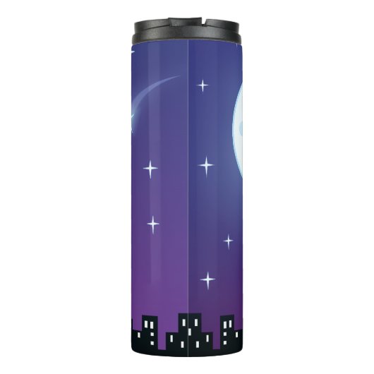 Kat onder het moonlicht thermosbeker (Achterkant)