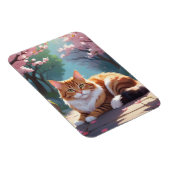 Kat onder Sakura boommagneet Magneet (Rechterzijde)