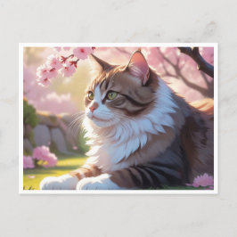 Kat onder Sakuraboom briefkaart