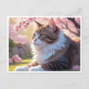Kat onder Sakuraboom briefkaart