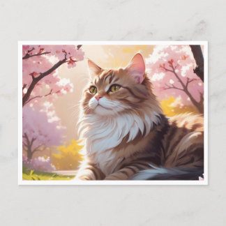 Kat onder Sakuraboom briefkaart