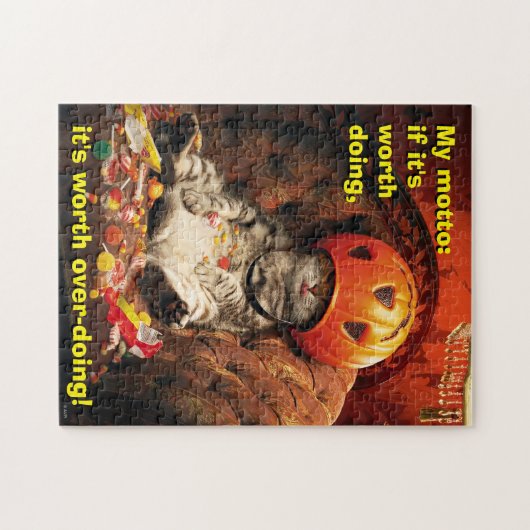 Kat onder Snoep Bucket Legpuzzel (Horizontaal)