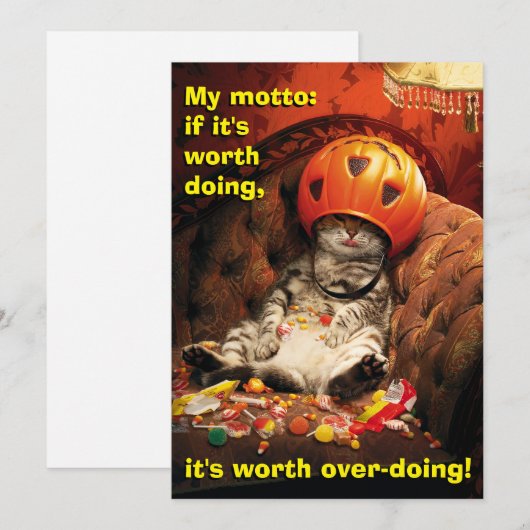 Kat onder snoepemmer kaart (Voorkant / Achterkant)