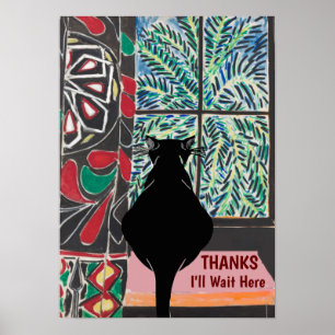 Kat onder Venster, na Matisse Poster