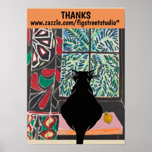 Kat onder Venster, na Matisse Poster