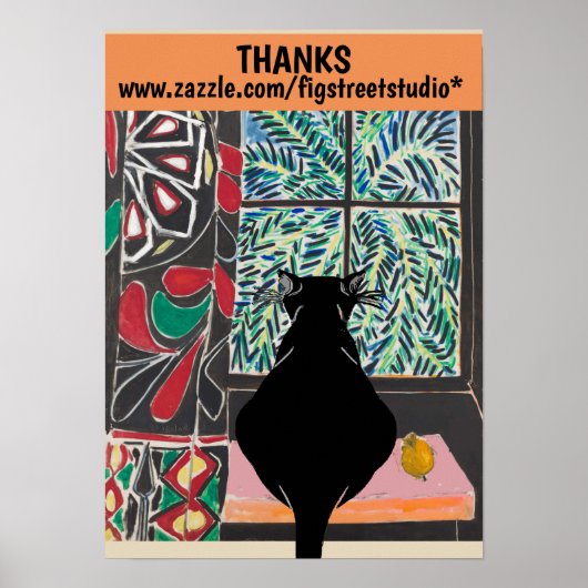 Kat onder Venster, na Matisse Poster (Voorkant)
