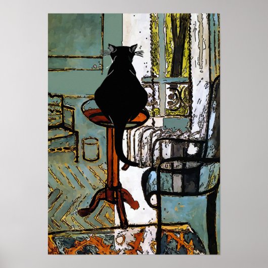 Kat onder Venster, na Matisse Poster (Voorkant)