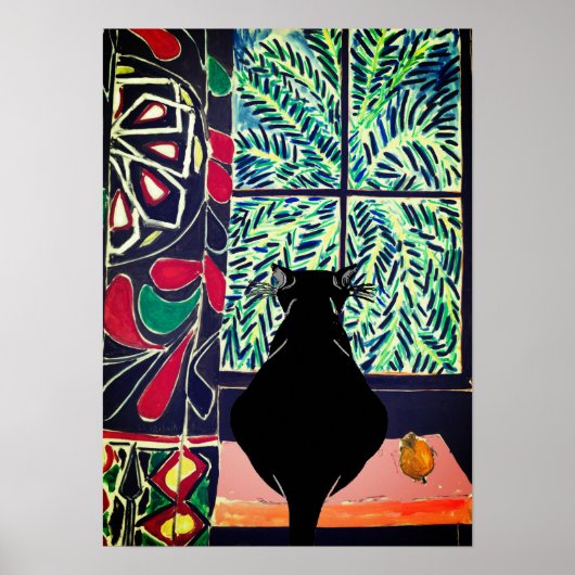 Kat onder Venster, na Matisse Poster (Voorkant)