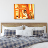 Kat onder voorzitterschap canvas afdruk (Insitu (Slaapkamer))