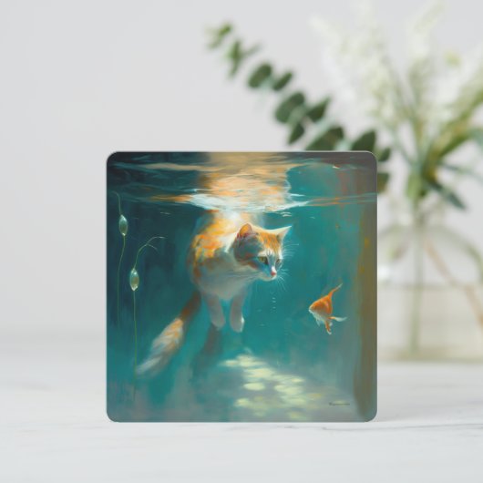 Kat onderwater Wateren vis - KAART (Staand voorkant)