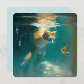 Kat onderwater Wateren vis - KAART (Voorkant / Achterkant)