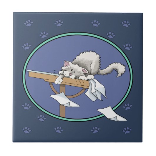 Kat onheilspatroon tegeltje (Voorkant)