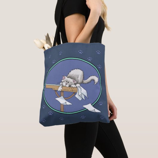 Kat onheilspatroon tote bag (Dichtbij)