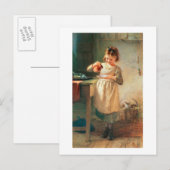 Kat ontbijt briefkaart (Voorkant / Achterkant)