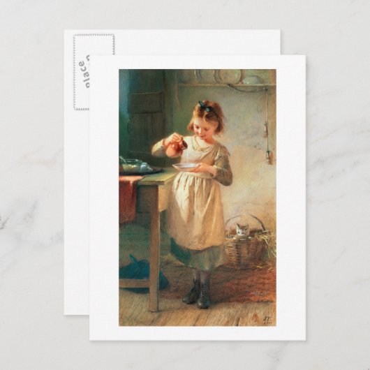 Kat ontbijt briefkaart (Voorkant / Achterkant)