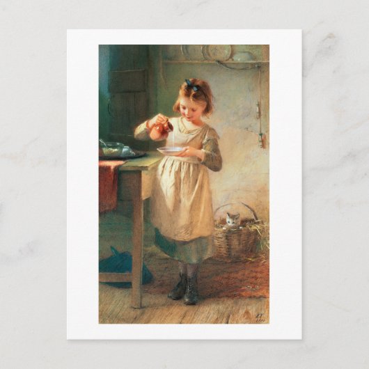 Kat ontbijt briefkaart (Voorkant)