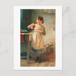 Kat ontbijt briefkaart