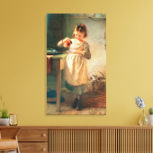 Kat ontbijt canvas afdruk (Insitu (Woonkamer))