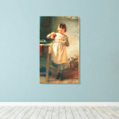 Kat ontbijt canvas afdruk (Insitu (Houten vloer))