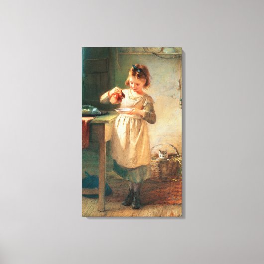 Kat ontbijt canvas afdruk (Voorkant)