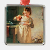 Kat ontbijt metalen ornament (Voorkant)