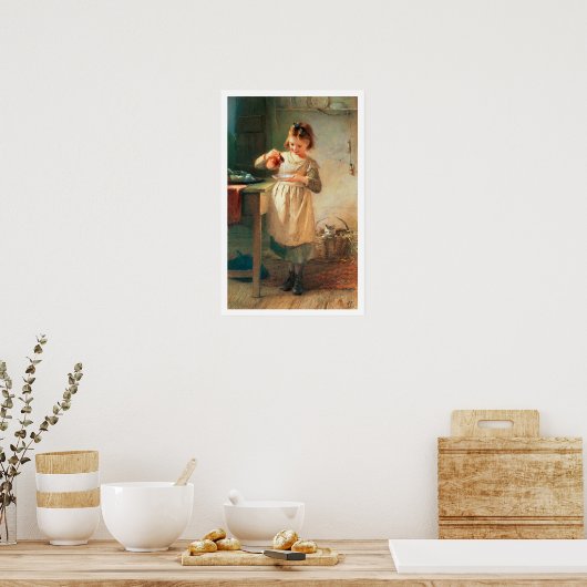 Kat ontbijt poster (Keuken)