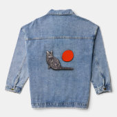 Kat ontmoet de volle maan denim jacket (Achterkant)