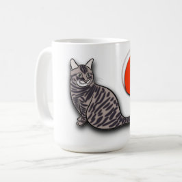 Kat ontmoet de volle maan koffiemok