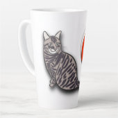 Kat ontmoet de volle maan latte mok (Linkerhoek)