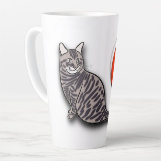 Kat ontmoet de volle maan latte mok (Linkerhoek)