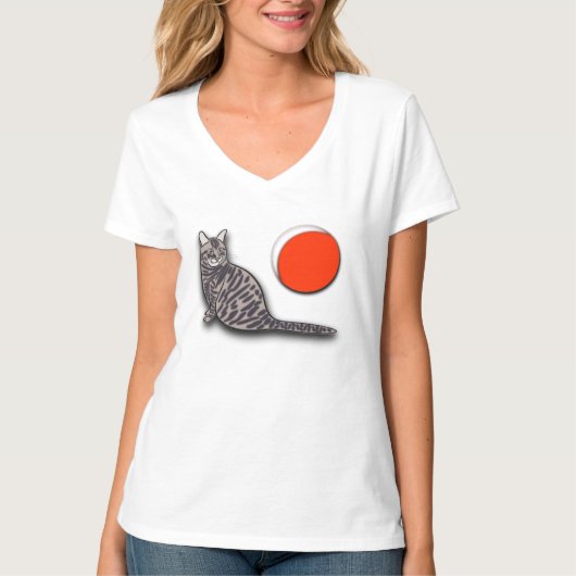 Kat ontmoet de volle maan t-shirt (Voorkant)