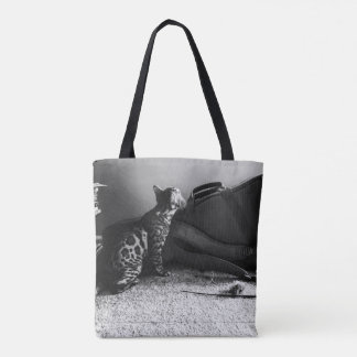 Kat ontmoet gitaar tote bag