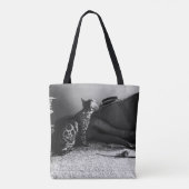 Kat ontmoet gitaar tote bag (Achterkant)