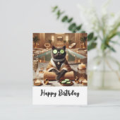 Kat ontspant in spa briefkaart (Staand voorkant)