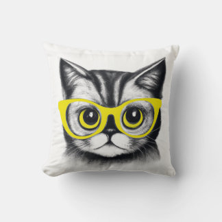 kat-ontwerp gooit kussen | Druk op schattedieren