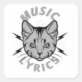 Kat ontwerp vierkante sticker (Voorkant)