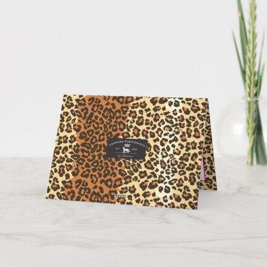 Kat Oogglazen Leopard Afdrukken met aangepaste naa Bedankkaart (Achterkant)