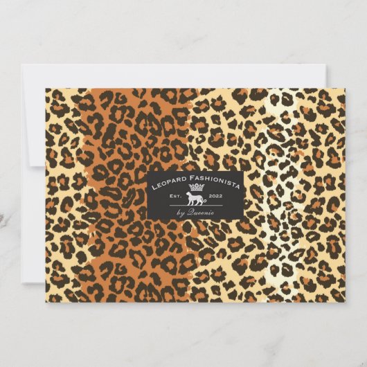 Kat Oogglazen Leopard Afdrukken met aangepaste naa Bedankkaart (Achterkant)